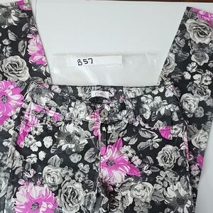 Candie's Black and Pink Floral Jeans